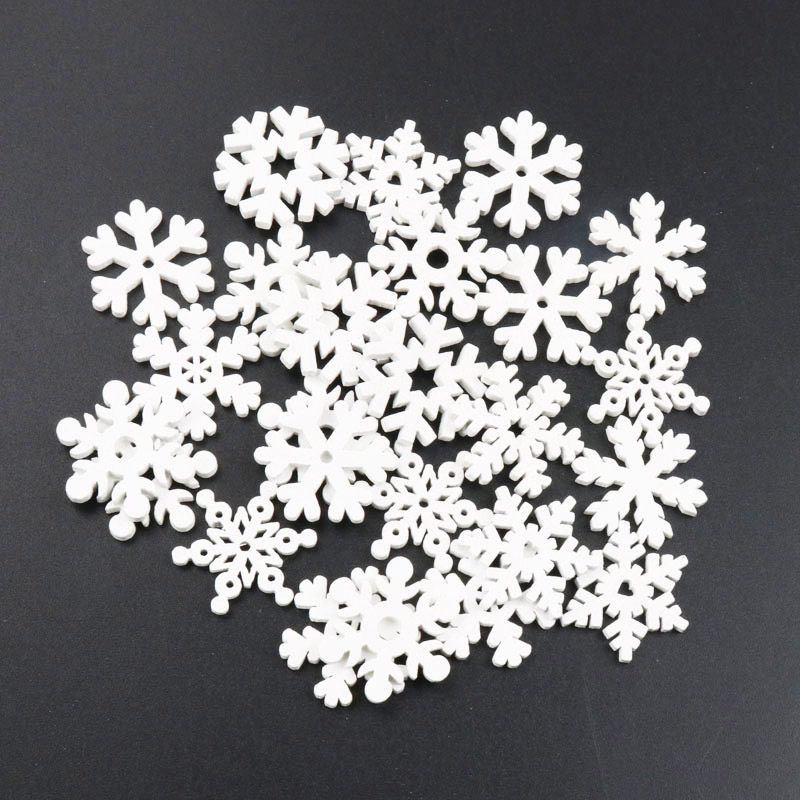 Christmas Craft Embellishment - 20 шт., деревянные снежинки для украшения,