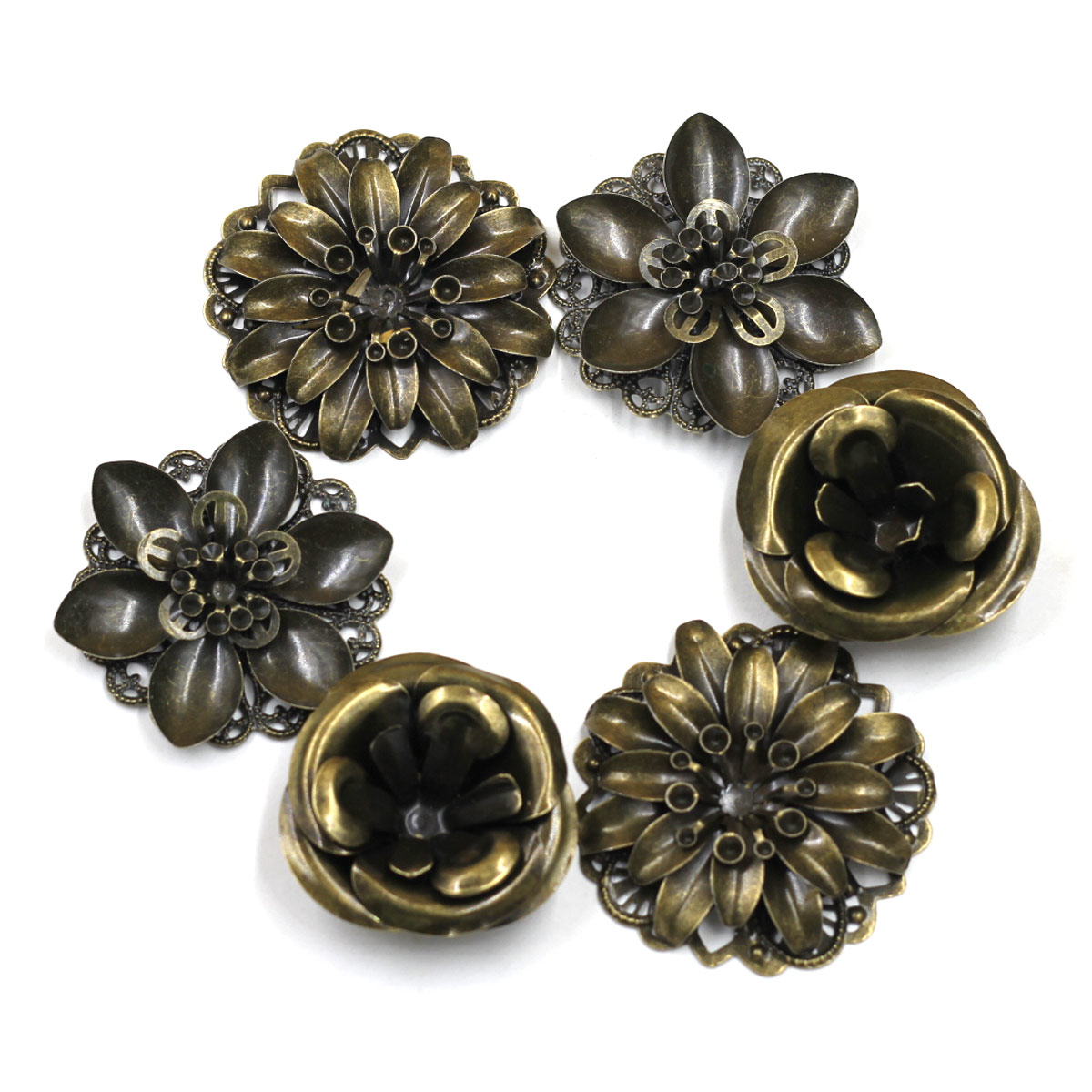 Craft Embellishments - 6 шт. украшения, комбинированные цветочные узоры,