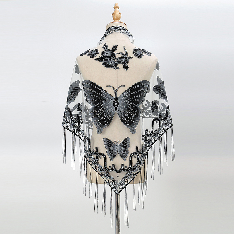 Модный треугольный шарф с выши – обзор и цена Tassel Fringe Trim