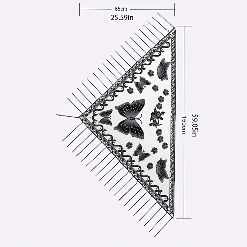 Модный треугольный шарф с выши – обзор и цена Tassel Fringe Trim