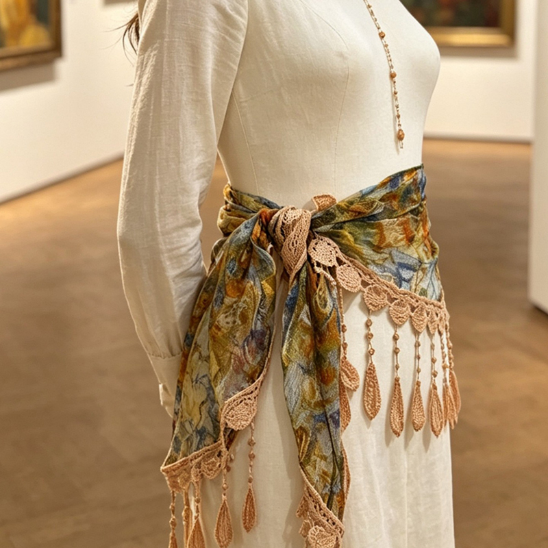 Винтажный кружевной пояс-шарф  – обзор и цена Tassel Fringe Trim